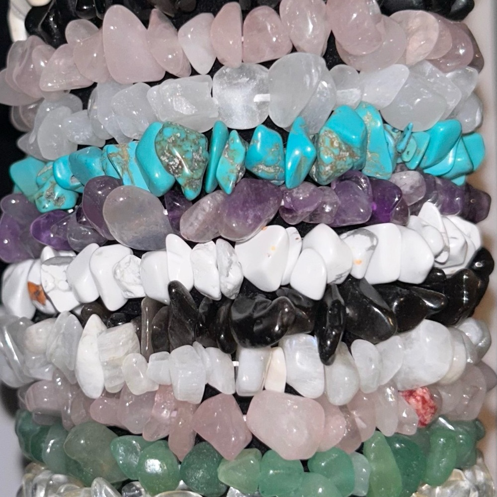 Multicolor Gemstone Chip Bracelets Set - image 7